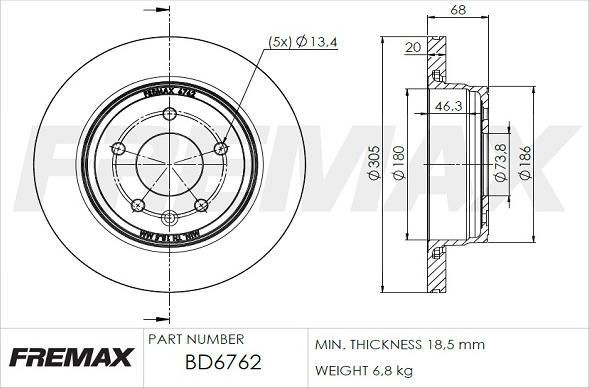 FREMAX BD-6762 - Əyləc Diski furqanavto.az