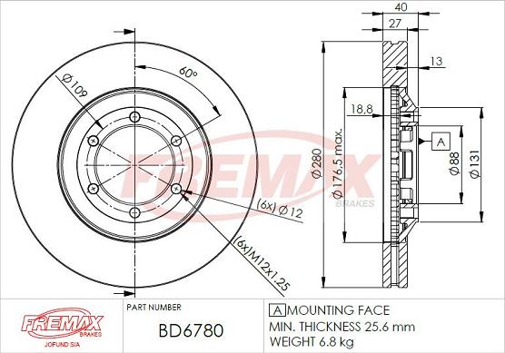 FREMAX BD-6780 - Əyləc Diski furqanavto.az