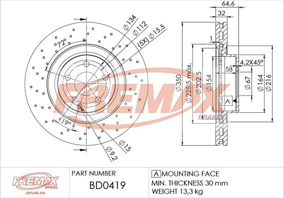 FREMAX BD-0419 - Əyləc Diski furqanavto.az