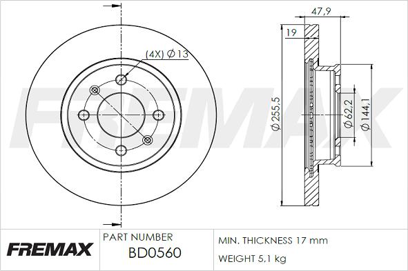 FREMAX BD-0560 - Əyləc Diski furqanavto.az