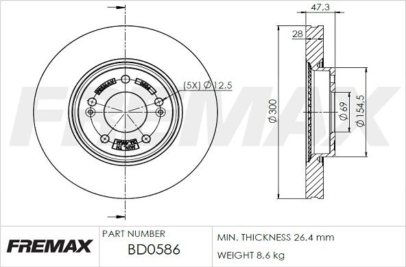 FREMAX BD-0586 - Əyləc Diski furqanavto.az