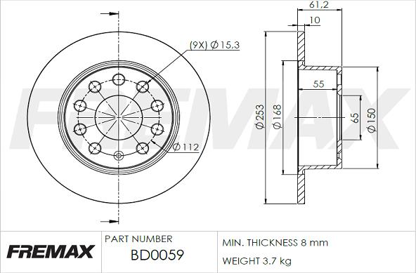 FREMAX BD-0059 - Əyləc Diski furqanavto.az