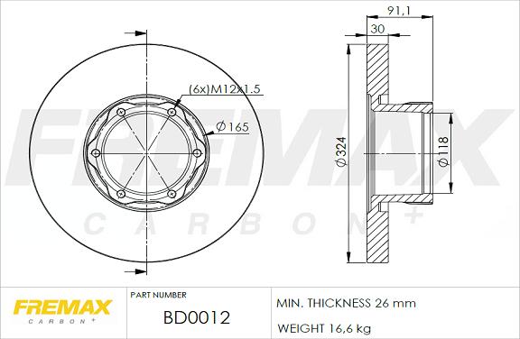 FREMAX BD-0012 - Əyləc Diski furqanavto.az