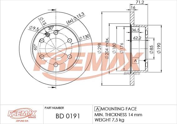 FREMAX BD-0191 - Əyləc Diski furqanavto.az