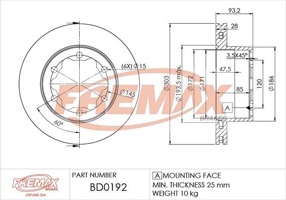 FREMAX BD-0192 - Əyləc Diski furqanavto.az