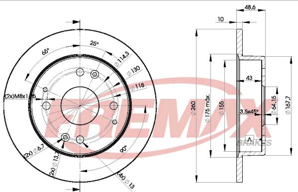 FREMAX BD-0835 - Əyləc Diski furqanavto.az