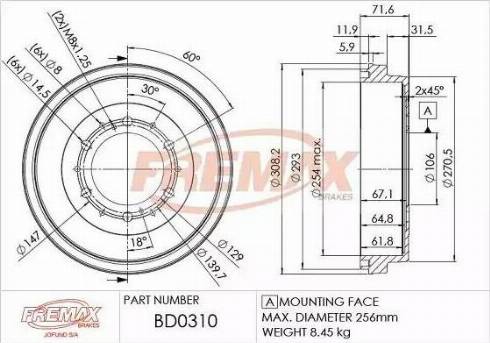 FREMAX BD-0310 - Əyləc barabanı furqanavto.az