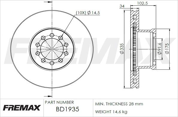 FREMAX BD-1935 - Əyləc Diski furqanavto.az