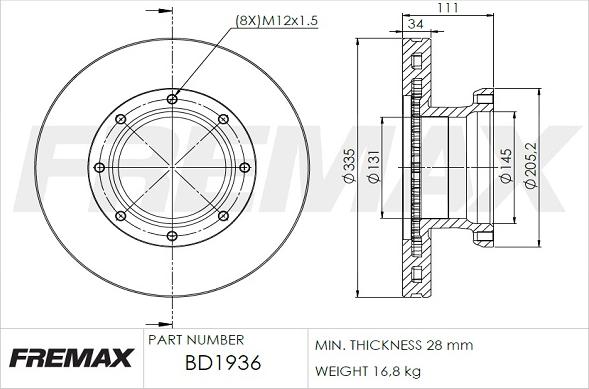 FREMAX BD-1936 - Əyləc Diski furqanavto.az