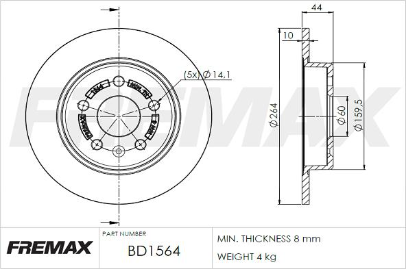 FREMAX BD-1564 - Əyləc Diski furqanavto.az