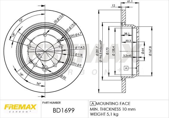 FREMAX BD-1699 - Əyləc Diski furqanavto.az