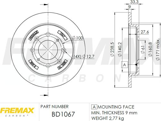 FREMAX BD-1067 - Əyləc Diski furqanavto.az