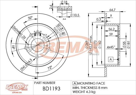 FREMAX BD-1193 - Əyləc Diski furqanavto.az