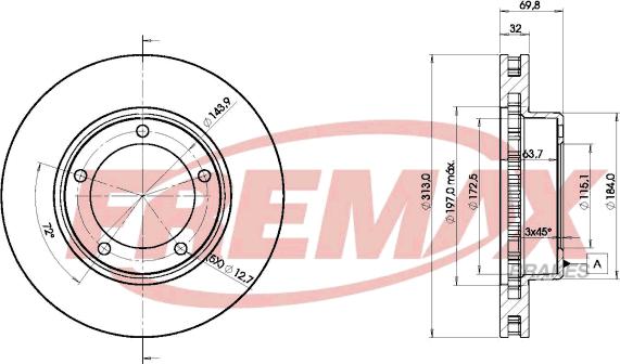 FREMAX BD-1265 - Əyləc Diski furqanavto.az