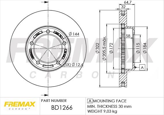 FREMAX BD-1266 - Əyləc Diski furqanavto.az