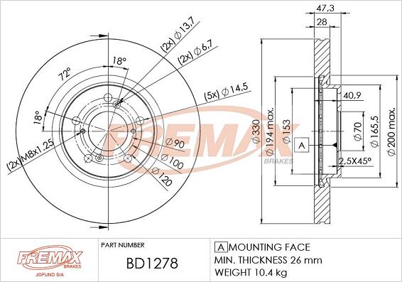 FREMAX BD-1278 - Əyləc Diski furqanavto.az