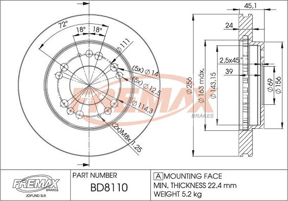 FREMAX BD-8110 - Əyləc Diski furqanavto.az