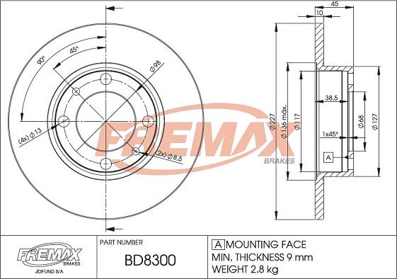 FREMAX BD-8300 - Əyləc Diski furqanavto.az