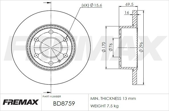 FREMAX BD-8759 - Əyləc Diski furqanavto.az