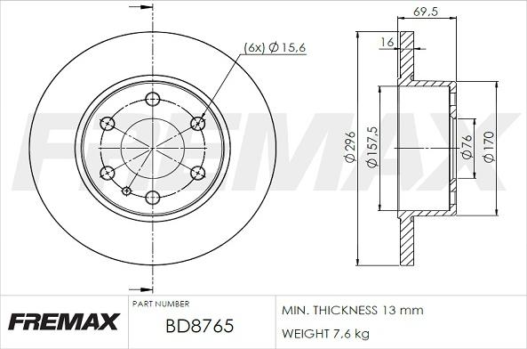 FREMAX BD-8765 - Əyləc Diski furqanavto.az