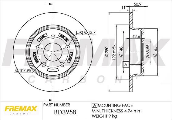 FREMAX BD-3958 - Əyləc Diski furqanavto.az