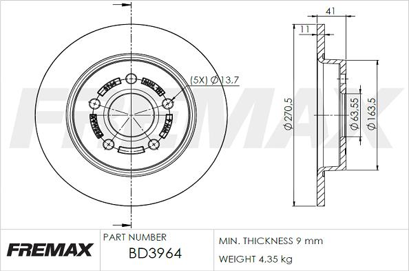 FREMAX BD-3964 - Əyləc Diski furqanavto.az