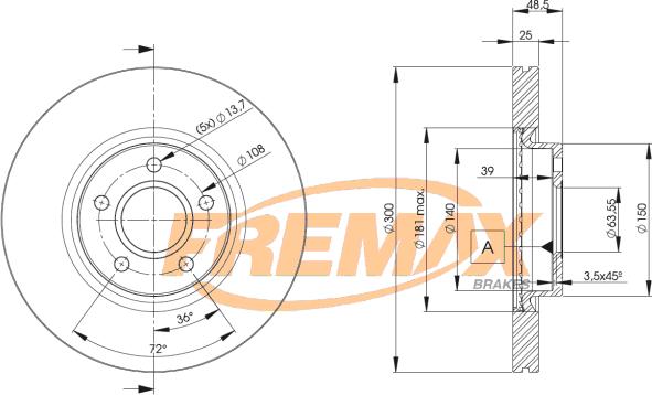 FREMAX BD-3937 - Əyləc Diski furqanavto.az