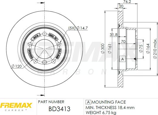 FREMAX BD-3413 - Əyləc Diski furqanavto.az