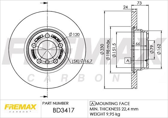 FREMAX BD-3417 - Əyləc Diski furqanavto.az