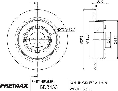 FREMAX BD-3433 - Əyləc Diski furqanavto.az