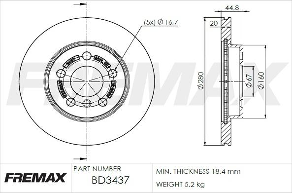 FREMAX BD-3437 - Əyləc Diski furqanavto.az