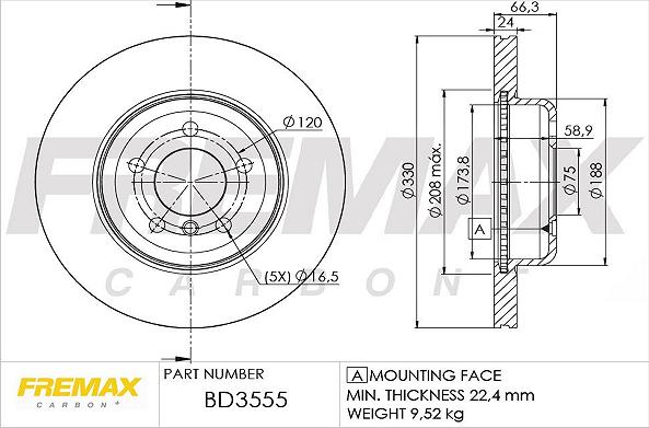 FREMAX BD-3555 - Əyləc Diski furqanavto.az