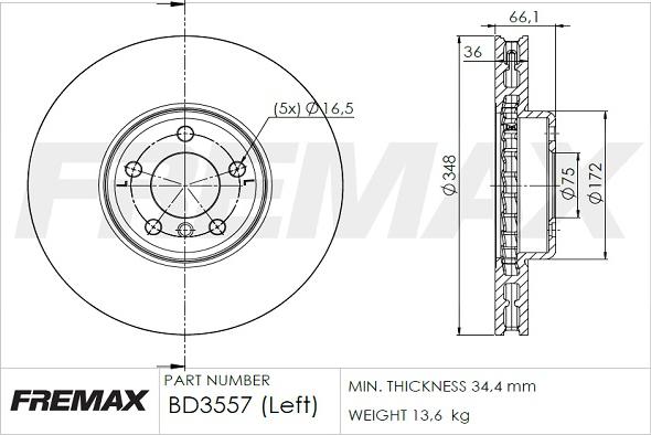 FREMAX BD-3557 - Əyləc Diski furqanavto.az