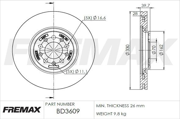 FREMAX BD-3609 - Əyləc Diski furqanavto.az