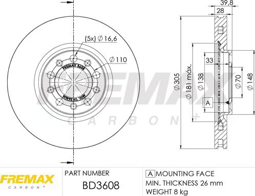 FREMAX BD-3608 - Əyləc Diski furqanavto.az