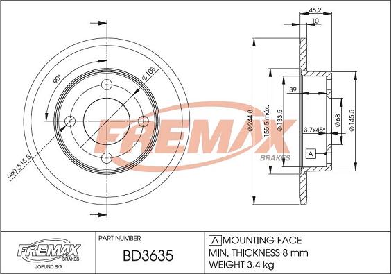 FREMAX BD-3635 - Əyləc Diski furqanavto.az