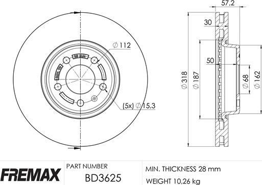 FREMAX BD-3625 - Əyləc Diski furqanavto.az