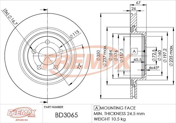 FREMAX BD-3065 - Əyləc Diski furqanavto.az