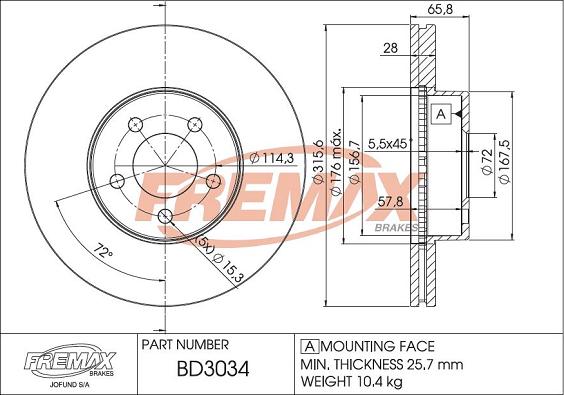 FREMAX BD-3034 - Əyləc Diski furqanavto.az