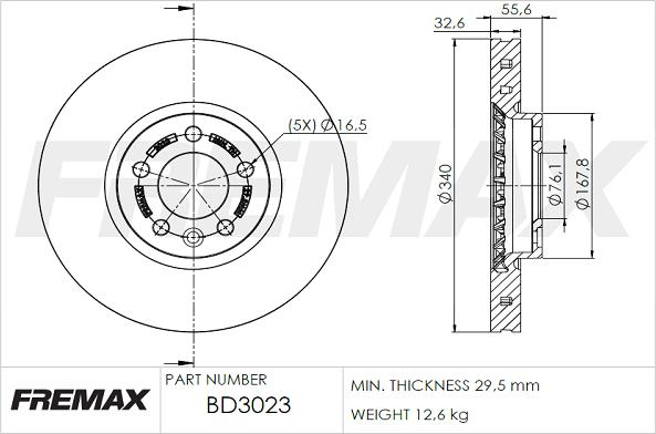 FREMAX BD-3023 - Əyləc Diski furqanavto.az