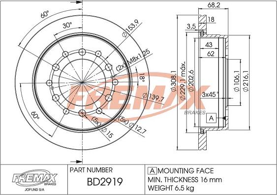 FREMAX BD-2919 - Əyləc Diski furqanavto.az