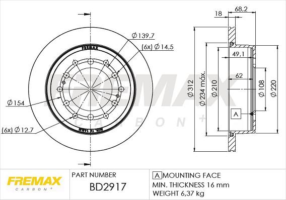 FREMAX BD-2917 - Əyləc Diski furqanavto.az