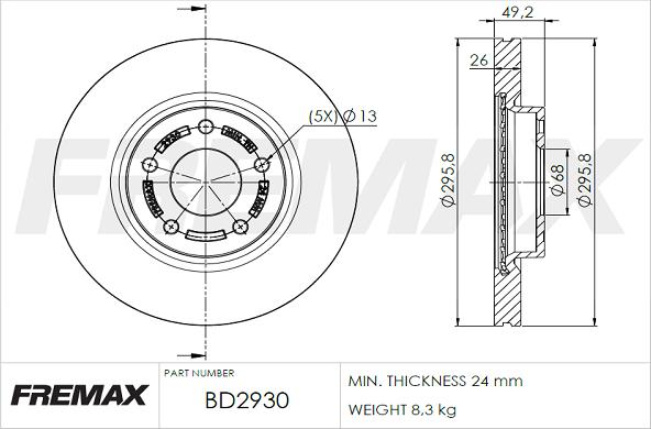 FREMAX BD-2930 - Əyləc Diski furqanavto.az