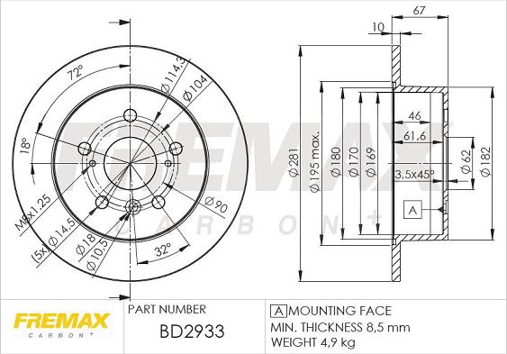 FREMAX BD-2933 - Əyləc Diski furqanavto.az