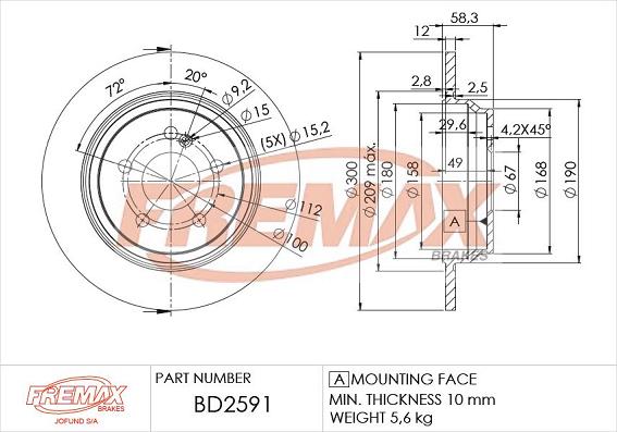 FREMAX BD-2591 - Əyləc Diski furqanavto.az