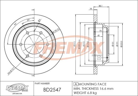 FREMAX BD-2547 - Əyləc Diski furqanavto.az