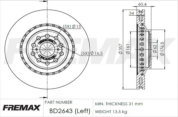 FREMAX BD-2643 - Əyləc Diski furqanavto.az