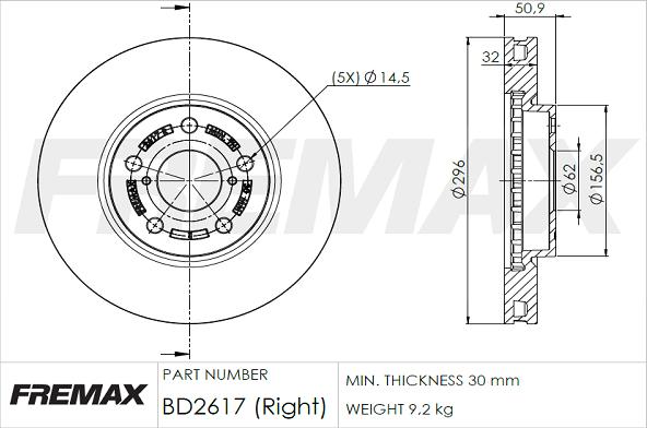 FREMAX BD-2617 - Əyləc Diski furqanavto.az