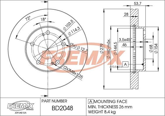 FREMAX BD-2048 - Əyləc Diski furqanavto.az