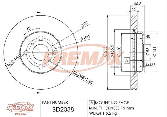 FREMAX BD-2038 - Əyləc Diski furqanavto.az